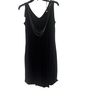 Carol Little. Little black dress with chain detail. Size 10.